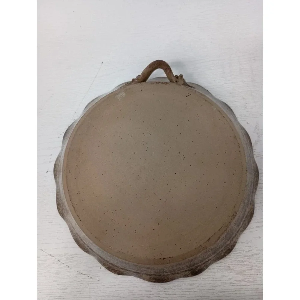VTG Pottery Running Horse Wall Plate Brown Stoneware‎ Hand Made Country